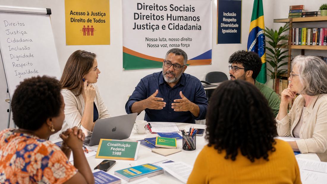 Pessoas reunidas em uma atividade de colaboração comunitária